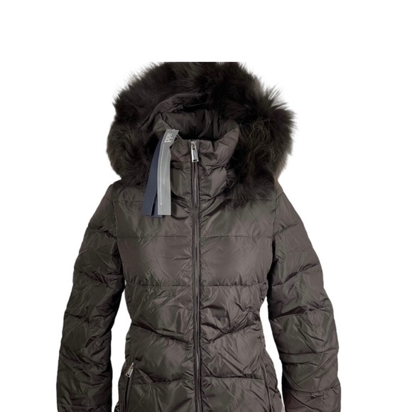 ADD Down Puffer Jacket Italy Raccoon Fur Hooded Color: Black -size 14Y/S - Picture 1 of 16